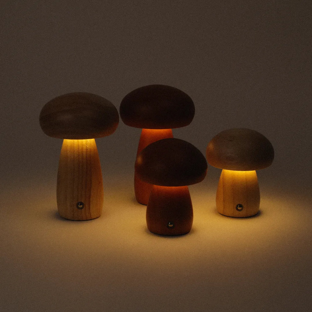 Wooden Mushroom Lamp | Walnut