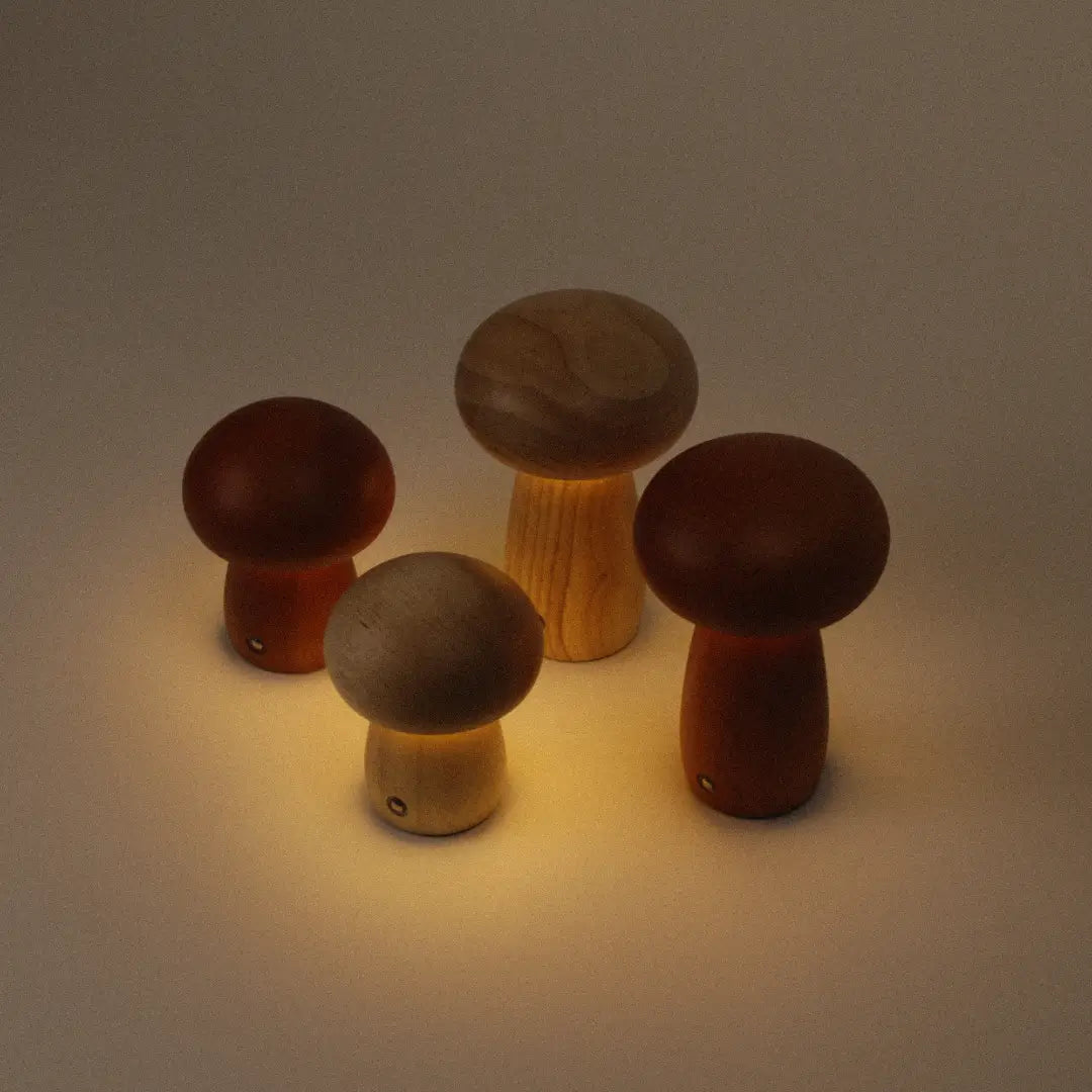Wooden Mushroom Lamp | Walnut