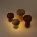 Wooden Mushroom Lamps Family Bundle