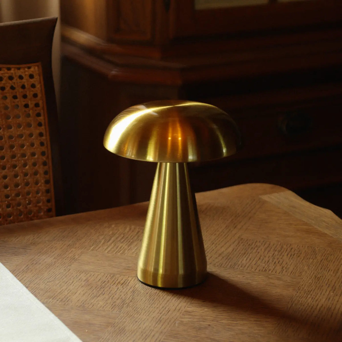 Retro Mushroom Lamp | Brushed Gold