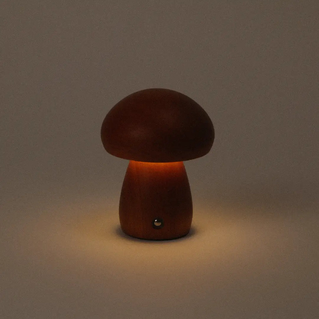 Wooden Mushroom Lamp | Walnut